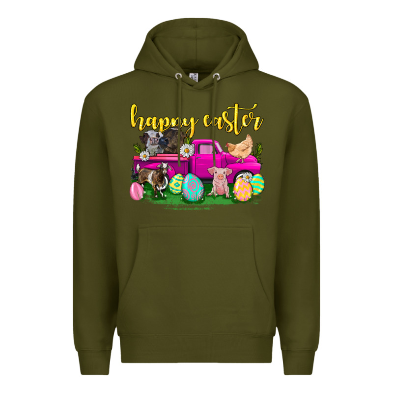 Happy Easter Truck With Farm Animal Premium Hoodie by Neo Western | Teevron