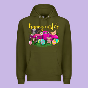 Happy Easter Truck With Farm Animal Premium Hoodie Designed By Neo Western
