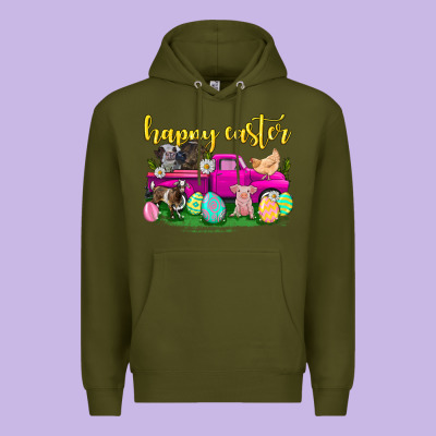 Happy Easter Truck With Farm Animal Premium Hoodie Designed By Neo Western