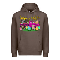Coffee happy easter truck with farm animal Premium Hoodie - Neo Western