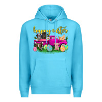 Ocean Blue happy easter truck with farm animal Premium Hoodie - Neo Western