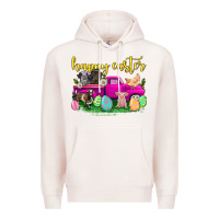 Pale Pink happy easter truck with farm animal Premium Hoodie - Neo Western