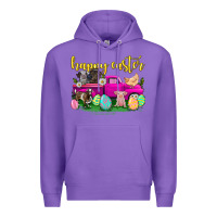 Purple happy easter truck with farm animal Premium Hoodie - Neo Western