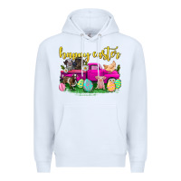 White happy easter truck with farm animal Premium Hoodie - Neo Western