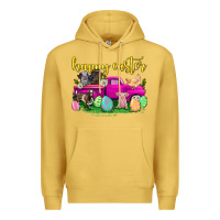 Antique Gold happy easter truck with farm animal Premium Hoodie - Neo Western