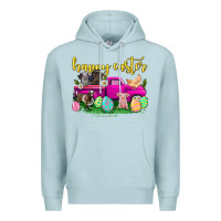 Blue Mist happy easter truck with farm animal Premium Hoodie - Neo Western