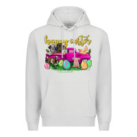 Dove Grey happy easter truck with farm animal Premium Hoodie - Neo Western