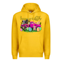 Lemon happy easter truck with farm animal Premium Hoodie - Neo Western