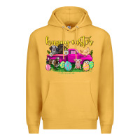 Mustard happy easter truck with farm animal Premium Hoodie - Neo Western
