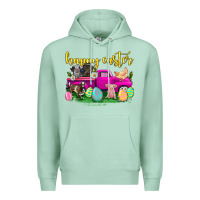 Seafoam happy easter truck with farm animal Premium Hoodie - Neo Western