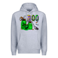 Heather Grey boo drink Premium Hoodie - CowhideDigitalArt
