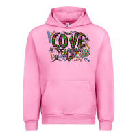 Fuchsia Pink i love teaching Urban Hoodie - CowhideDigitalArt