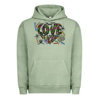Pigment Oil Green i love teaching Urban Hoodie - CowhideDigitalArt