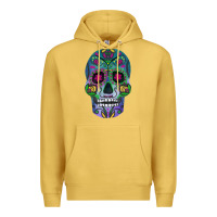 Antique Gold sugar skull Premium Hoodie - FaDigitalArtStudio