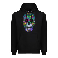 Black sugar skull Premium Hoodie - FaDigitalArtStudio