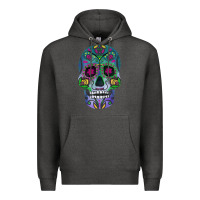 Charcoal Heather sugar skull Premium Hoodie - FaDigitalArtStudio
