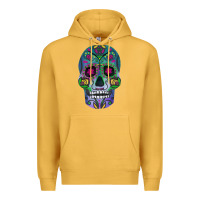 Mustard sugar skull Premium Hoodie - FaDigitalArtStudio