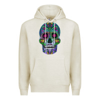 Oatmeal Heather sugar skull Premium Hoodie - FaDigitalArtStudio