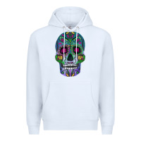 White sugar skull Premium Hoodie - FaDigitalArtStudio