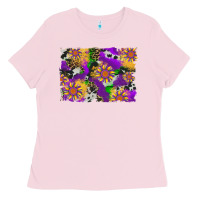 Bubblegum Pink mardi gras sunflower cowhide leopard and glitter background Ladies Tee - Artiststas