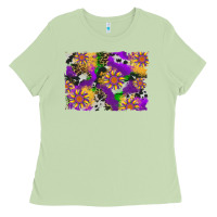 Matcha mardi gras sunflower cowhide leopard and glitter background Ladies Tee - Artiststas