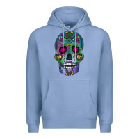 Colony Blue sugar skull Premium Hoodie - FaDigitalArtStudio