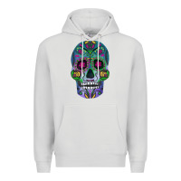 Dove Grey sugar skull Premium Hoodie - FaDigitalArtStudio