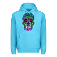 Ocean Blue sugar skull Premium Hoodie - FaDigitalArtStudio