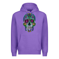 Purple sugar skull Premium Hoodie - FaDigitalArtStudio