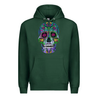Sports Green sugar skull Premium Hoodie - FaDigitalArtStudio