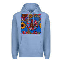 Colony Blue usa sunflowers seamless pattern Premium Hoodie - HRA Design Shop