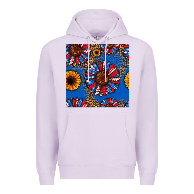 Usa Sunflowers Seamless Pattern Premium Hoodie by HRA Design Shop | Teevron