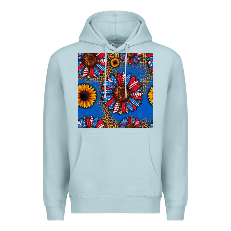 Usa Sunflowers Seamless Pattern Premium Hoodie by HRA Design Shop | Teevron