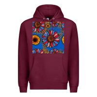 Burgundy usa sunflowers seamless pattern Premium Hoodie - HRA Design Shop