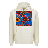 Oatmeal Heather usa sunflowers seamless pattern Premium Hoodie - HRA Design Shop