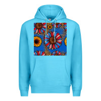 Ocean Blue usa sunflowers seamless pattern Premium Hoodie - HRA Design Shop