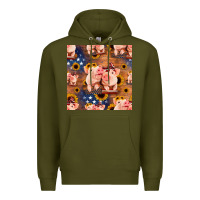 Army Green american pigs seamless pattern Premium Hoodie - HRA Design Shop