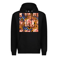 Black american pigs seamless pattern Premium Hoodie - HRA Design Shop