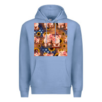 Colony Blue american pigs seamless pattern Premium Hoodie - HRA Design Shop