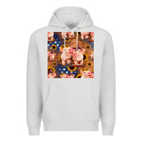 Dove Grey american pigs seamless pattern Premium Hoodie - HRA Design Shop