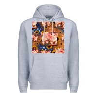 Heather Grey american pigs seamless pattern Premium Hoodie - HRA Design Shop