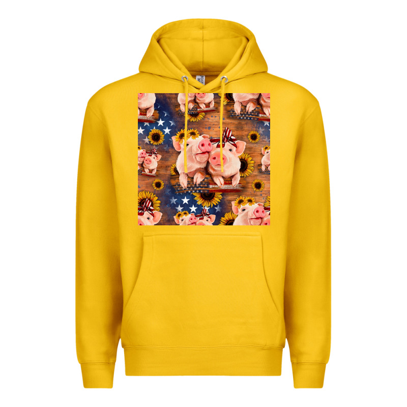 American Pigs Seamless Pattern Premium Hoodie by HRA Design Shop | Teevron