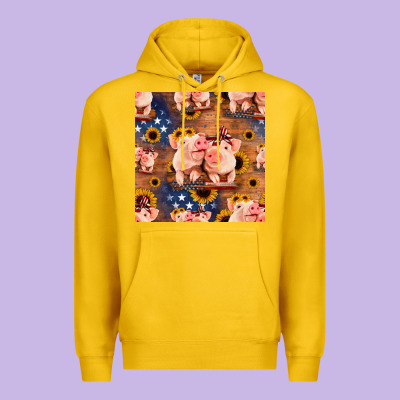 American Pigs Seamless Pattern Premium Hoodie Designed By Hra Design Shop