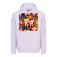 Lilac american pigs seamless pattern Premium Hoodie - HRA Design Shop