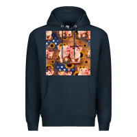 Navy american pigs seamless pattern Premium Hoodie - HRA Design Shop
