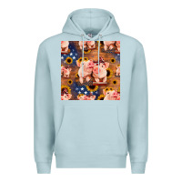 Blue Mist american pigs seamless pattern Premium Hoodie - HRA Design Shop