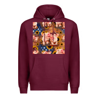 Burgundy american pigs seamless pattern Premium Hoodie - HRA Design Shop