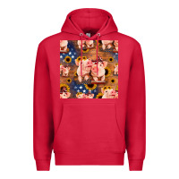 Cardinal american pigs seamless pattern Premium Hoodie - HRA Design Shop