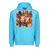 Ocean Blue american pigs seamless pattern Premium Hoodie - HRA Design Shop