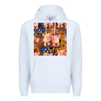 White american pigs seamless pattern Premium Hoodie - HRA Design Shop